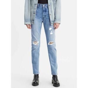 Levi's 501 Original High-Rise Straight Denim Jeans Oxnard Athens Crown Blue 25